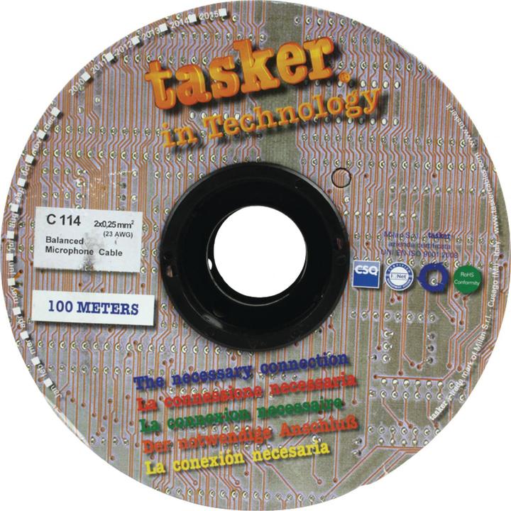 Immagine prodotto Tasker Cavo audio, nero, 100 m, PVC 1,50x6,30 mm (100 m, 2 mm².)