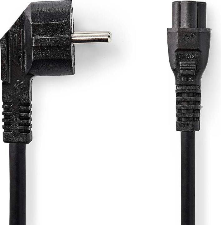 Produktbild Nedis Stromkabel | Schutzkontaktstecker | IEC-320-C5 | Abgewinkelt | Gerade | Vernickelt | 2.00 m | (2 m)
