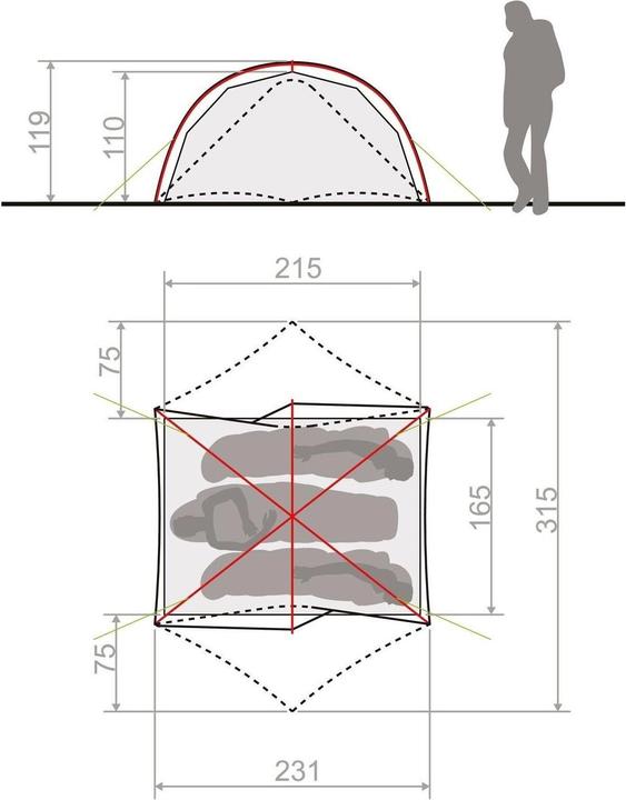 Actual product image Vaude Space Seamless (Dome tent, 2.20 kg, 3 persons)
