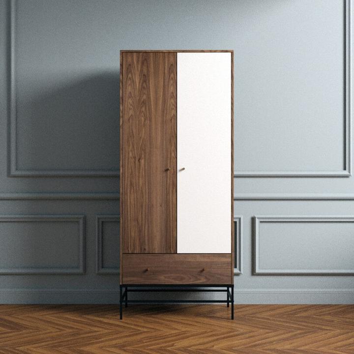 Produktbild Mr.Wood Garderobenschrank Flora Nussbaum 190 x 80 cm (80 x 55 x 190 cm)