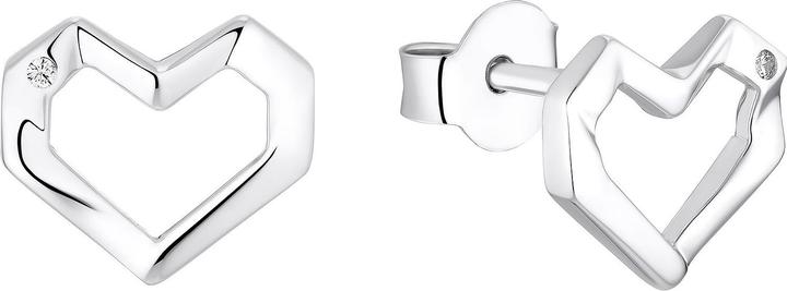 Image du produit S.Oliver Boucles d'oreilles pour femmes, argent 925 Sterling, zircon synth. | coeur (Argent 925)