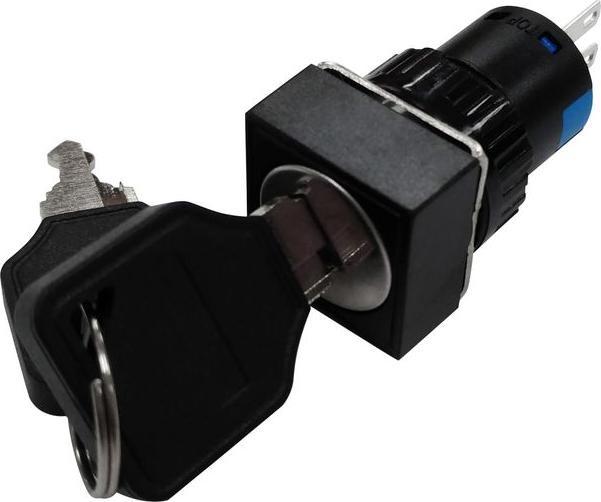 Immagine prodotto RND Components Interruttore industriale a chiave, 16 mm 1 commutazione 220 VAC 2pos 90° estremità pulsante