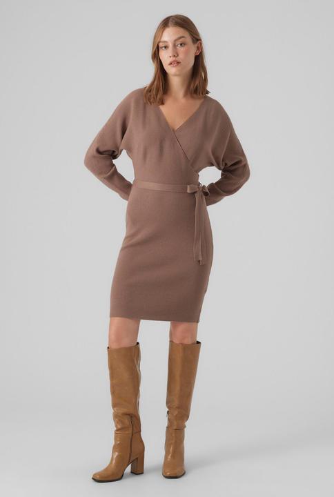Produktbild Vero Moda VMHOLLYREM LS V-NECK DRESS GA NOOS Strickkleid (S)