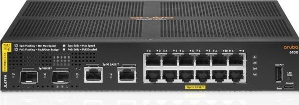 Immagine prodotto HPE Switch Aruba 6100 12G Class4 PoE 2G/2SFP+ 139W (16 Porti)