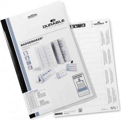 Produktbild Durable 600 Einsteckschilder für Namensschilder Badgemaker