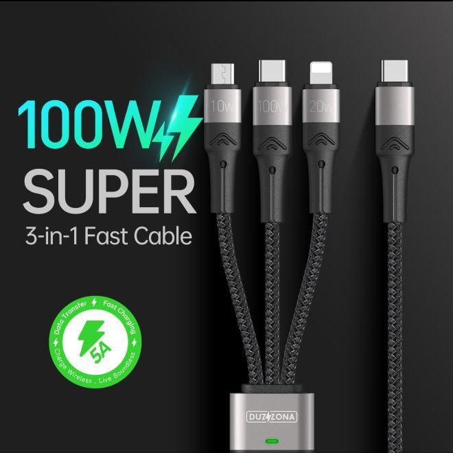 Produktbild Duzzona 3 in 1 USB Ladekabel (1.30 m)