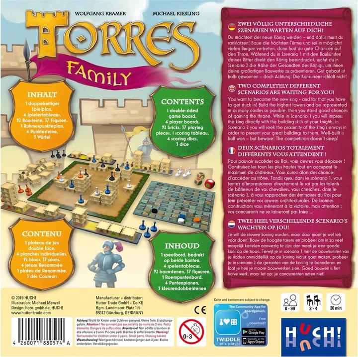 Produktbild 880574 - Torres Family - Brettspiel, für 2-4 Spieler, ab 8 Jahre (Deutsch, Englisch)