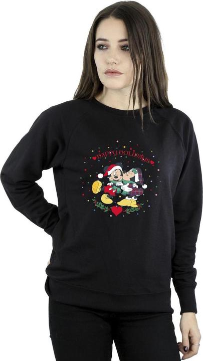 Actual product image Disney Womens/Ladies Mickey Mouse Mickey Minnie Christmas Sweatshirt (XXL)