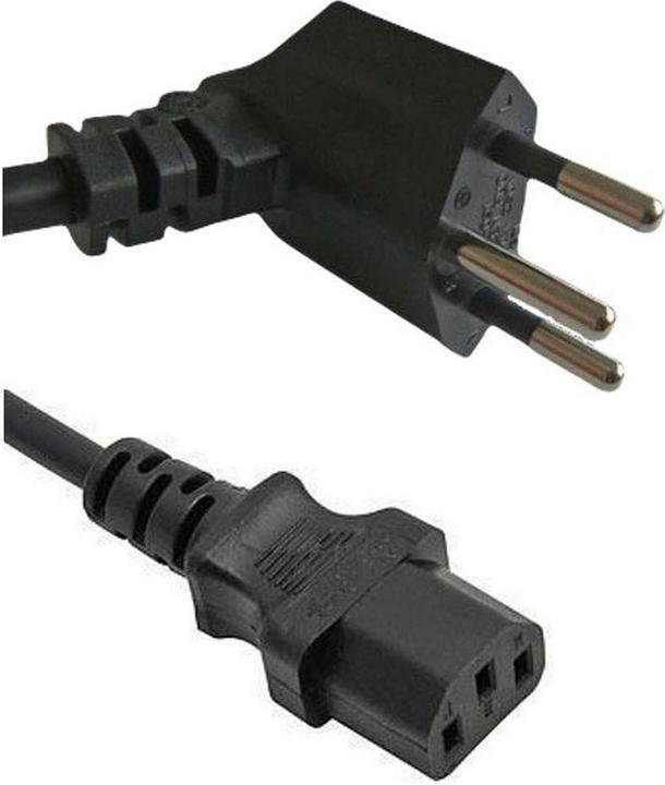 Produktbild Diggelmann Netzkabel 1 m C13 - T12 90° Winkel, Schwarz (1 m)