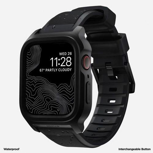 Actual product image Nomad Rugged Case -suojakotelo, Apple Watch 45 / 44 /, musta (Fluoroplastic, Apple Watch Series 8)