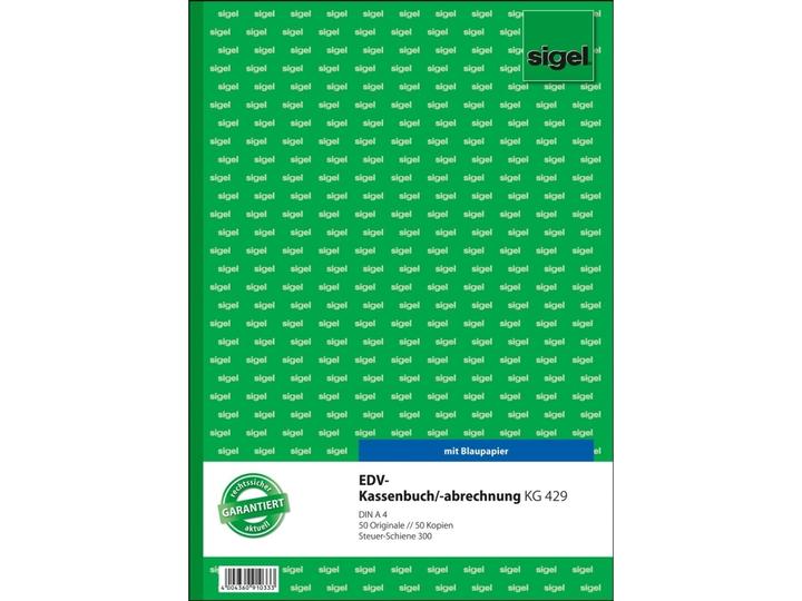 Produktbild Sigel Kassenbuch/EDV Formularbuch KG429 (A4, Liniert, Harter Einband)