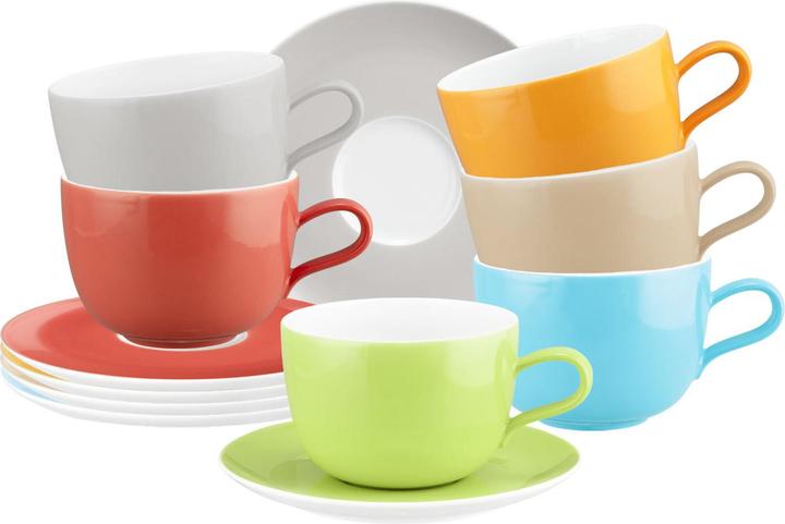 Immagine prodotto Seltmann Liberty Pure Colors Milchkaffeetassen mit Untertassen (380 ml, 6 x)