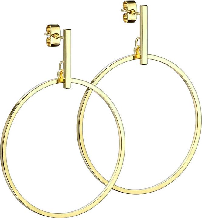 Image du produit Star Piercing Boucles d'oreilles plaqué or Pendentif poutre cercle (sans laiton, Acier chirurgical 316L)