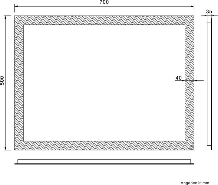 Image du produit SONNI LED-Badezimmerspiegel, 50 x 70 cm, warmweiss, vertikale/horizontale Montage, IP44 wasserdicht