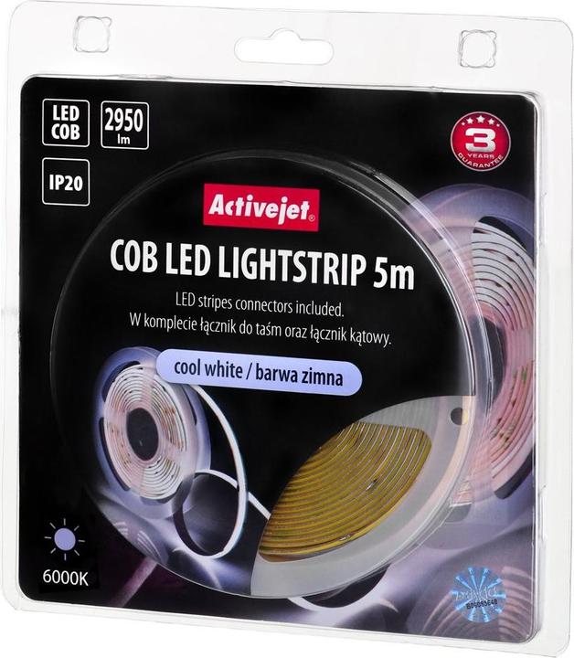 Produktbild Activejet AJE-COB zim LED Strip Universalstreifenleuchte Indoor (Kaltweiss, 500 cm, Indoor)