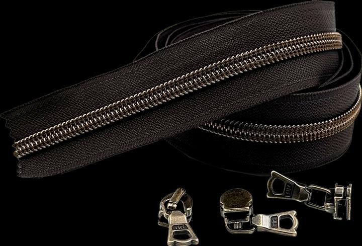 Dark brown, Aged brass