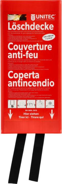 Unitec Couverture ignifuge en fibre de verre 120 x 180 cm