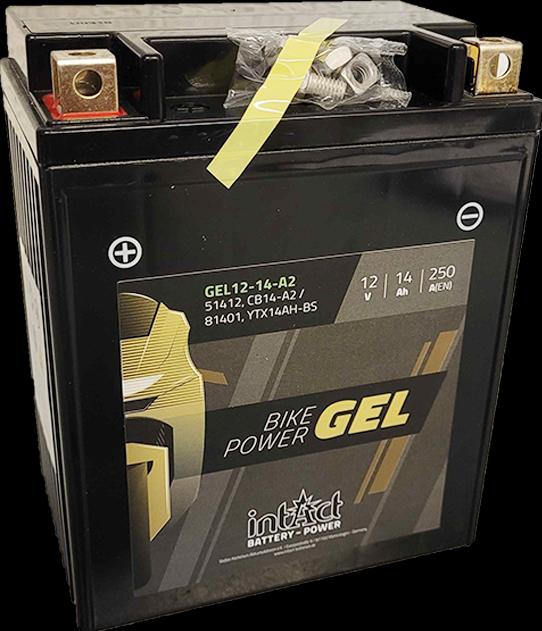Immagine prodotto Intact GEL12-14-A2 Bike-Power GEL 14Ah batteria moto (DIN 51412 / 81401) YB14-A2 / YTX14AH-BS (12 V, 14 Ah, 250 A)