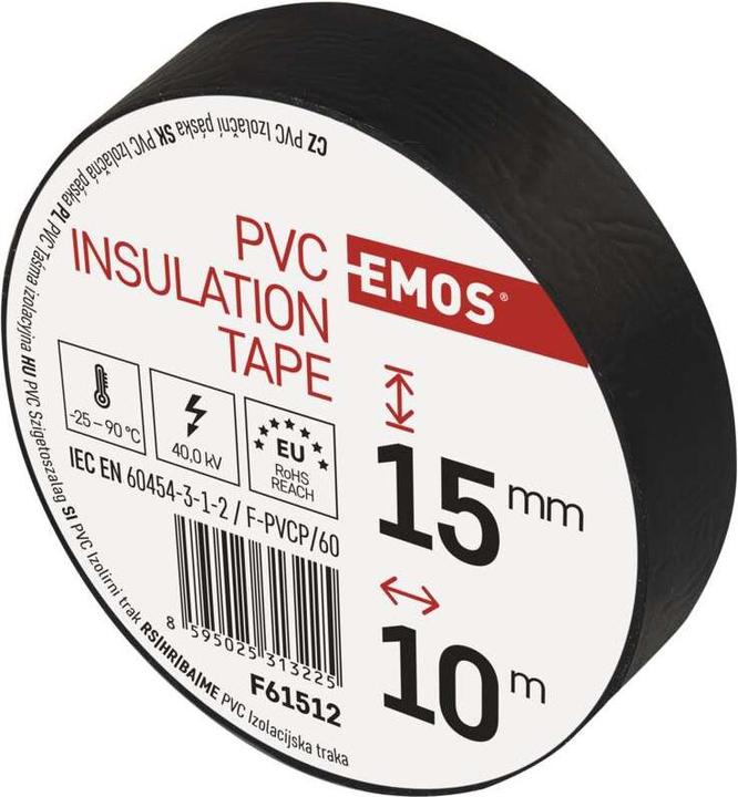 Produktbild Emos Isolierband PVC 15mm/10m Schwarz, 10 Stk. (15 mm)