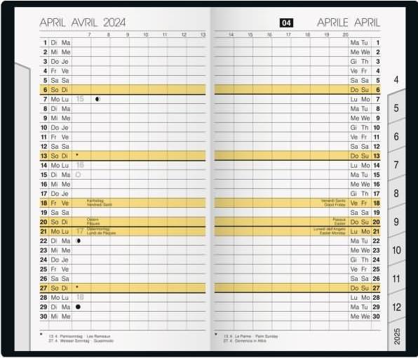 Image du produit rido/idé 7046892905 Agenda de poche modèle M-Planer (2025)| 2 pages = 1 mois| A6| 32 pages| (Allemand)