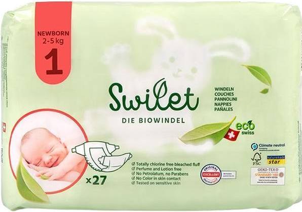 Immagine prodotto Swilet Il pannolino ecologico Newborn (Dimensione 1, Pacco trasportabile, 27 Pezzo/i)