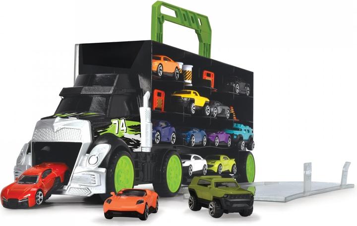 Productafbeelding Dickie Transporter met 4 auto's en gegoten accessoires