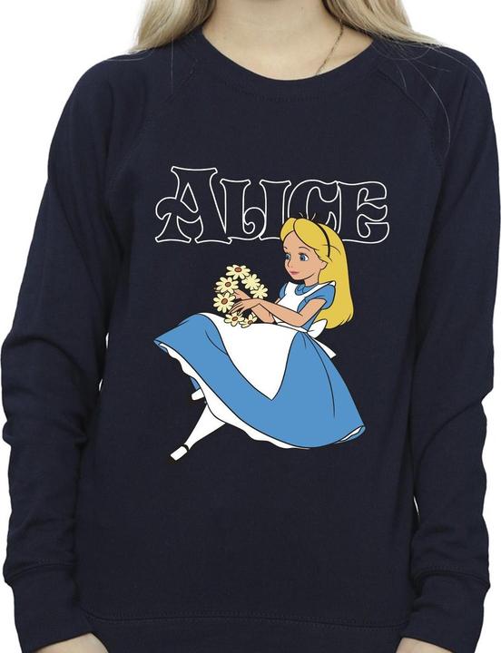 Actual product image Disney Womens/Ladies Alice In Wonderland Flowers Sweatshirt (XXL)
