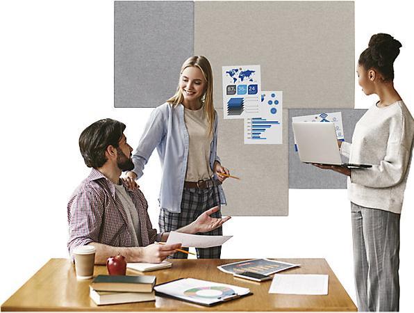Actual product image Legamaster Comboboard Board Up light grey 75 cm x 100 cm (Bulletin board, 75 x 100 cm)