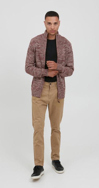 Actual product image Solid Pomeroy Men's Cardigan Chunky Knit Jacket With Funnel Neck Made Of 100% Cotton (L)