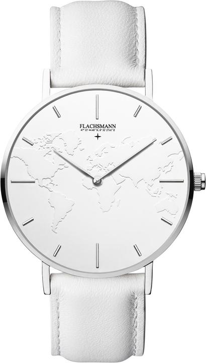 Flachsmann World Traveler 1 Sneaker White White Silver (Analoguhr, 37 mm)