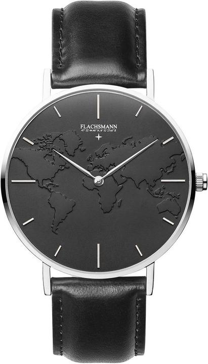 Produktbild Flachsmann World Traveler 2 Black Black Silver (Analoguhr, 41 mm)