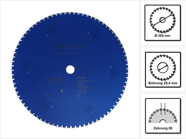Image du produit Bosch Professional Zubehör Lame de scie circulaire Expert for Steel, 355 x 25,4 x 2,6 mm, 80