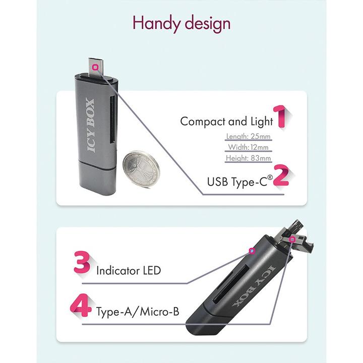 Actual product image Icy Box Ib-Cr200-C (USB, USB 2.0 Micro-B)