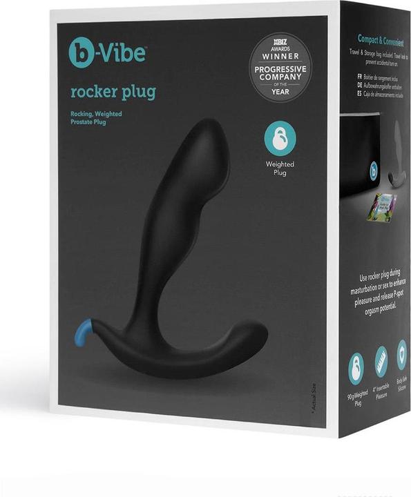 Actual product image Earthly Body b-Vibe Rocker Plug: Ergonomic P-Spot Stimulation with Weighted Design