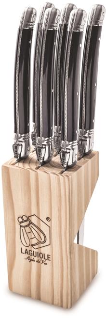 Laguiole Premium Line steakmes zwart 1,8 mm (6 Stuk, Mes)