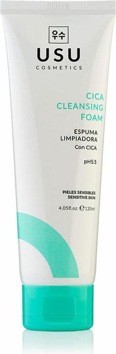 USU Cosmetics Gesichtsschaumreiniger mit CICA pH 5,5 120ml - Entfernt Unreinheiten, spendet Feuchtigkeit (Schaum, 120 ml)