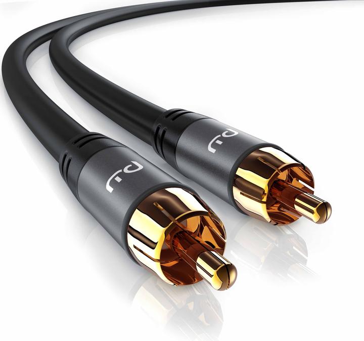 Actual product image Primewire RCA subwoofer cable coaxial cable - cinch cable 1x cinch RCA plug to 1x cinch RCA plug audio cable (10 m, Cinch)