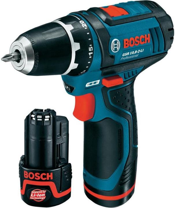Produktbild Bosch Professional GSR 12V-2-LI, 2 x 2Ah Akkus (Akkubetrieb)
