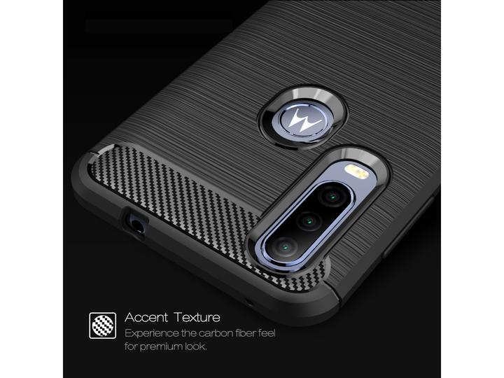 Produktbild Screenguard Motorola One Action Hülle Carbon Brushed Soft TPU (Motorola One Action)