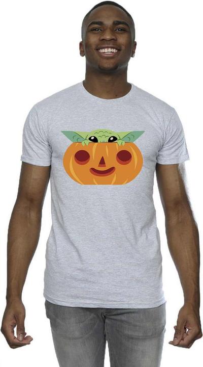 Actual product image Star Wars Mens Grogu Pumpkin T-Shirt (S)