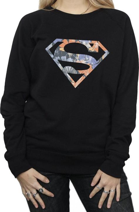 Actual product image Womens/Ladies Superman Floral Logo 2 Sweatshirt (L)