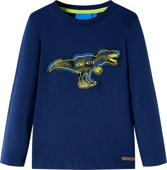Image du produit VidaXL Tee-shirt manches longues enfant bleu marine 92,Matière : 100 (92)