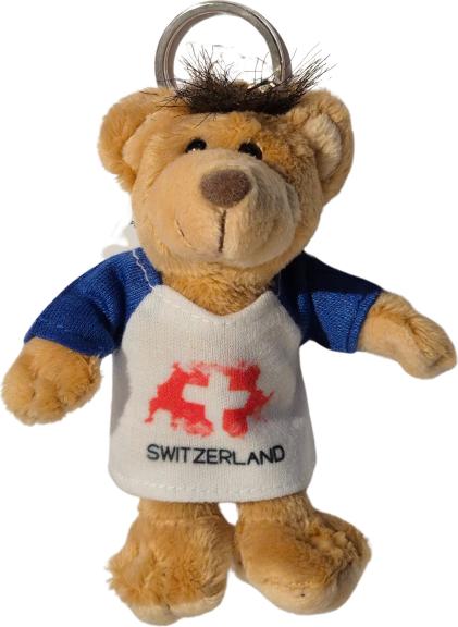 CreaDiva Plüsch Bär Schlüsselanhänger - Switzerland
