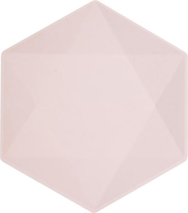 Amscan Plate Maxi Vert Decor hexagonal pink (6 x)
