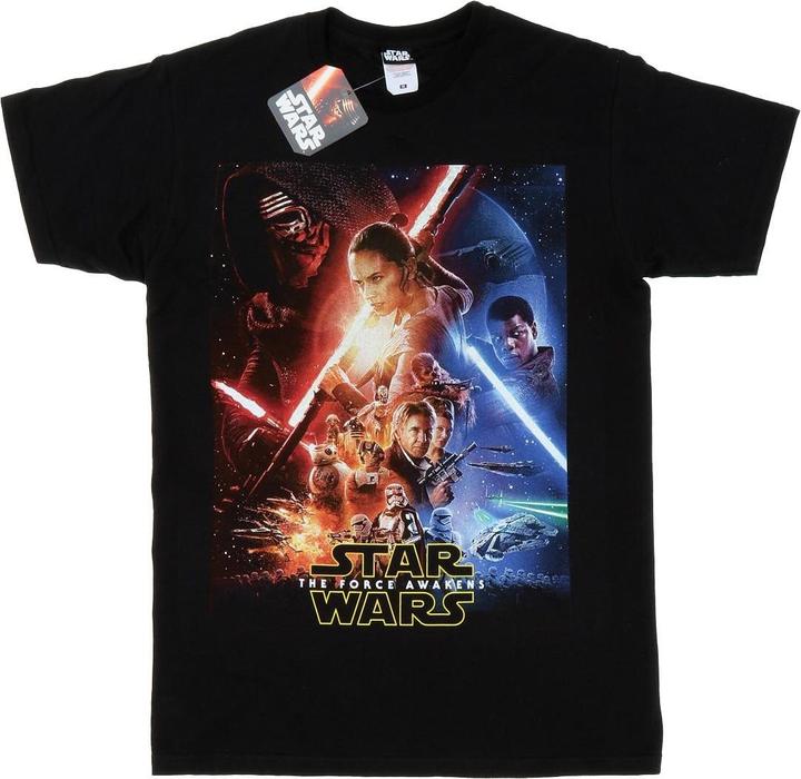 Actual product image Star Wars Mens Force Awakens Poster T-Shirt (L)