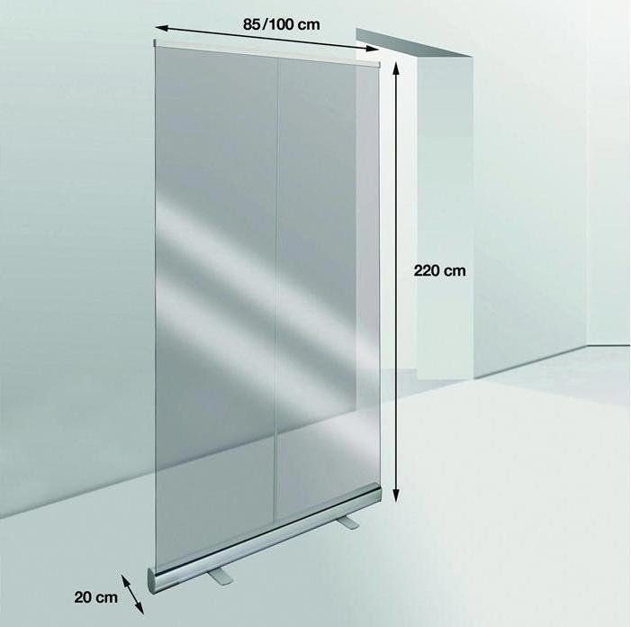 Image du produit Eichner Cloison hygiénique enroulable, h x p 2100 x 300 mm, transparent, largeur 1000
