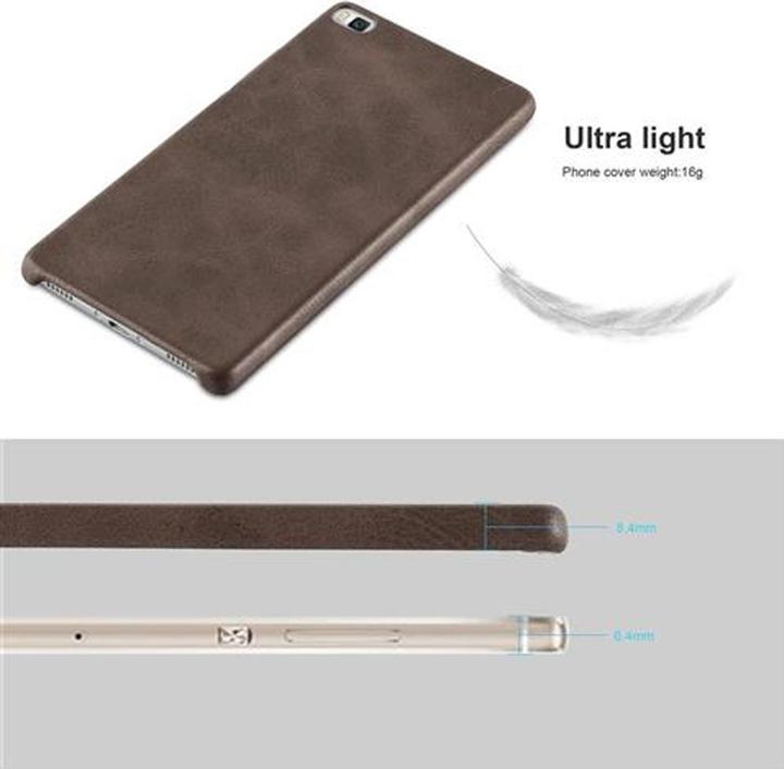 Actual product image Cadorabo Hard cover faux leather with texture (Huawei P8)