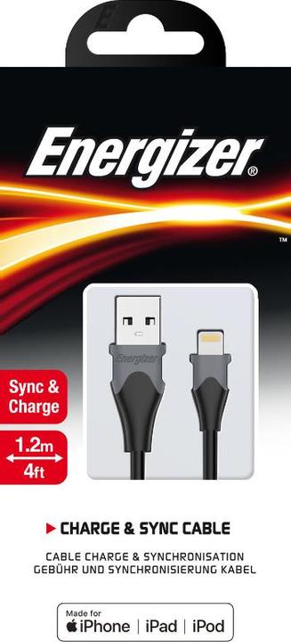 Produktbild Energizer Classic Kabel lightning bicolor 1.2m schwarz (1.20 m, USB 1.0)