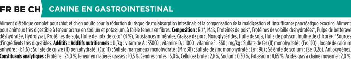 Nutritional values and ingredients Purina Ppvd Canine En Gastrointestinal Cakes 5kg (Adult, Senior, 1 pcs., 5000 g)