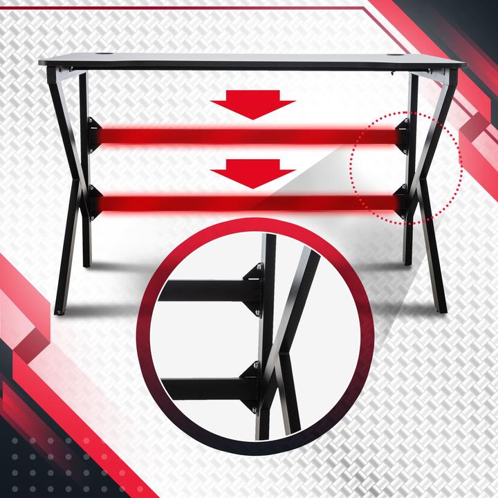 Actual product image CLP Gaming table Lewiston K LED, red